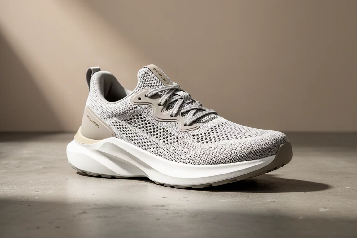 Asics Novablast 3 running shoe on a concrete surface in soft studio light