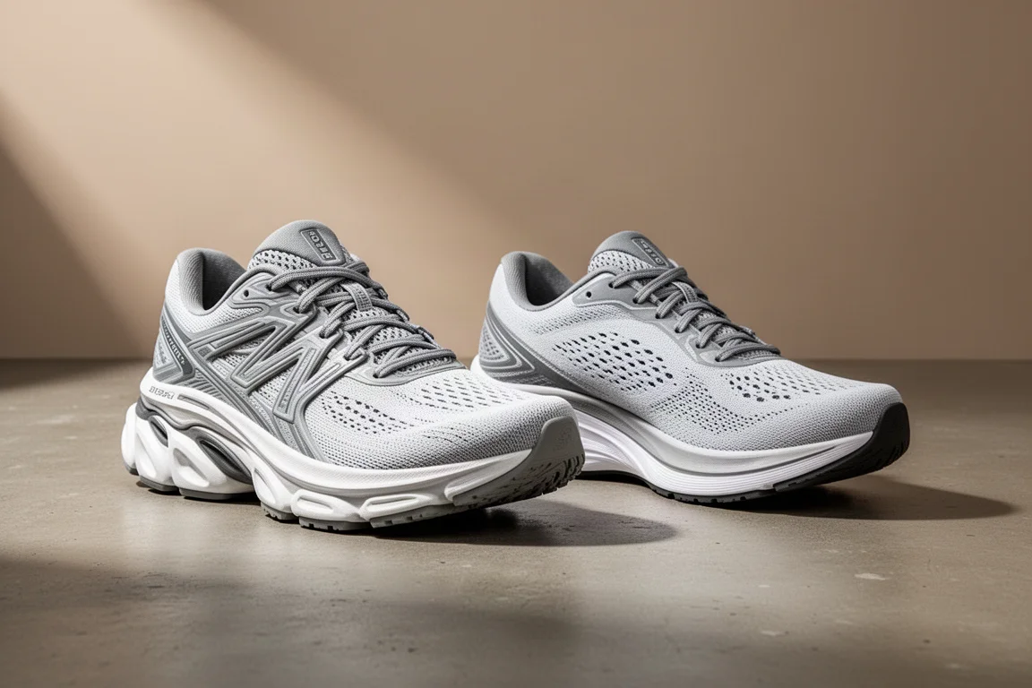 Asics Novablast 3 and Saucony Endorphin Speed 3 side by side on concrete