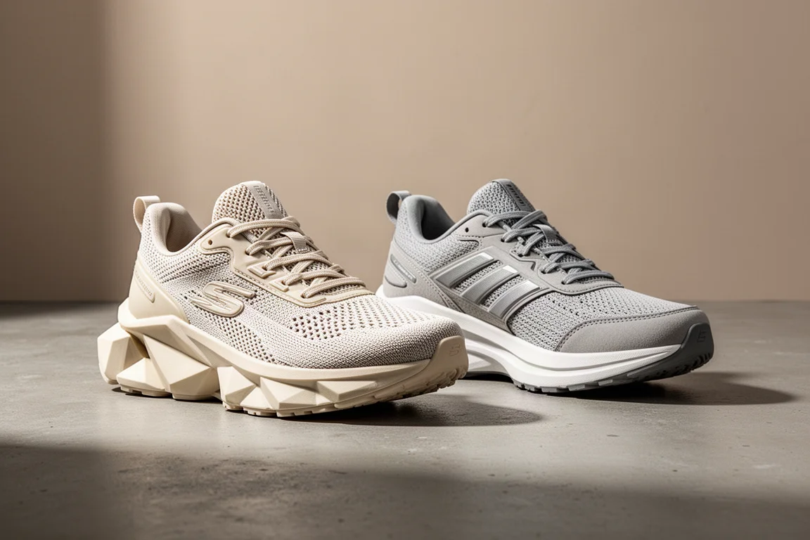 Two ASICS Novablast running shoes side by side on a concrete surface