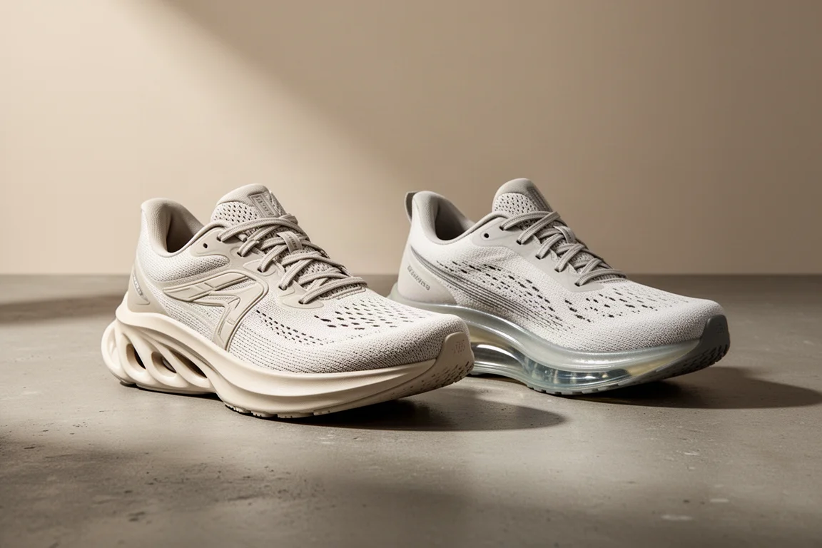 ASICS SuperBlast and Saucony Endorphin Speed 3 running shoes side by side on concrete