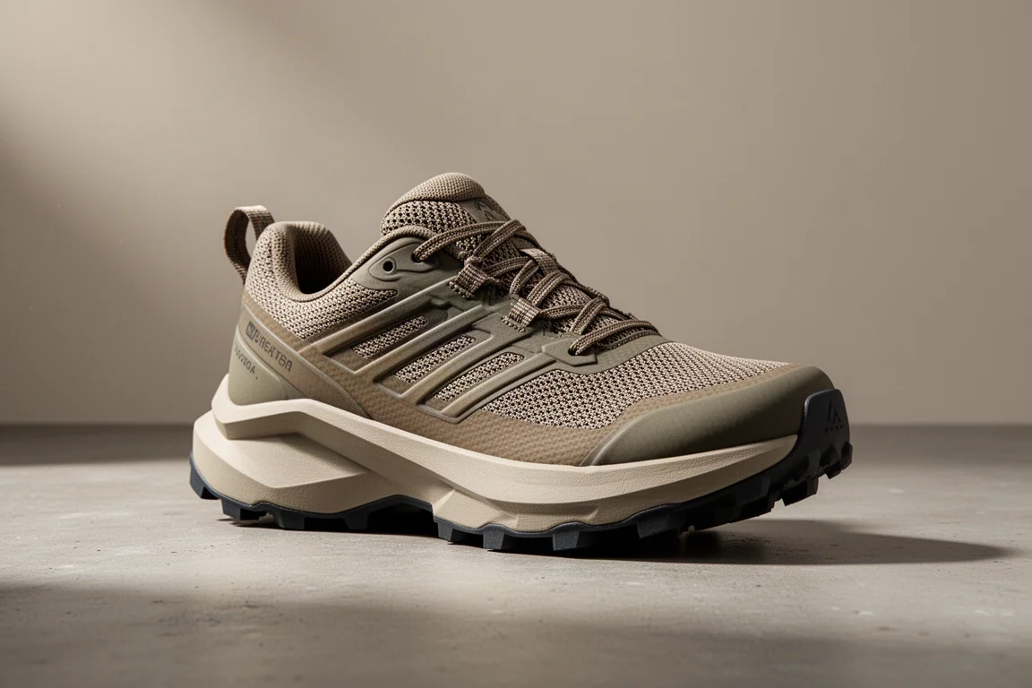 ASICS Trabuco Max 4 high-stack trail running shoe on a concrete surface