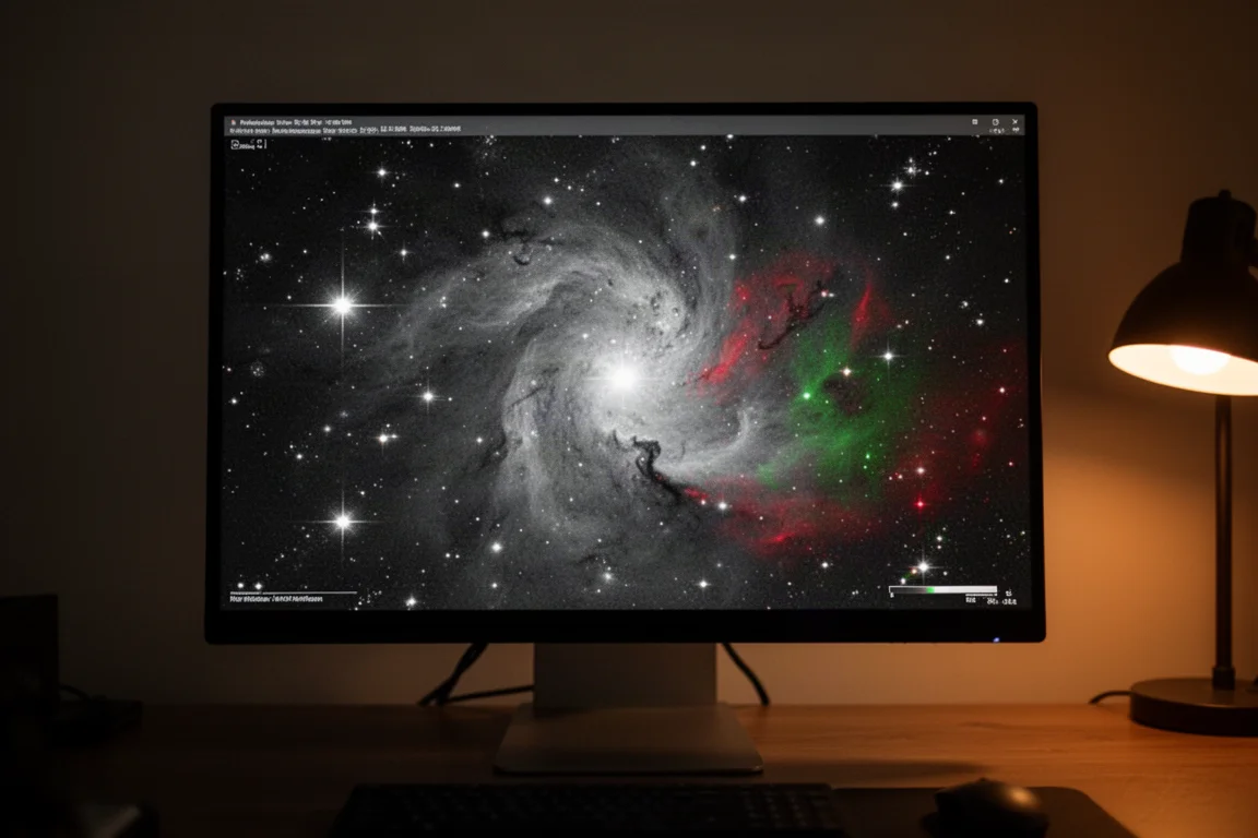 Bearbeitetes Deep-Sky-Bild eines Nebels mit reichen Details und Farben