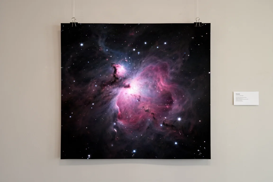 Deep-Sky-Aufnahme des Orionnebels, aufgenommen mit einem kleinen Refraktor