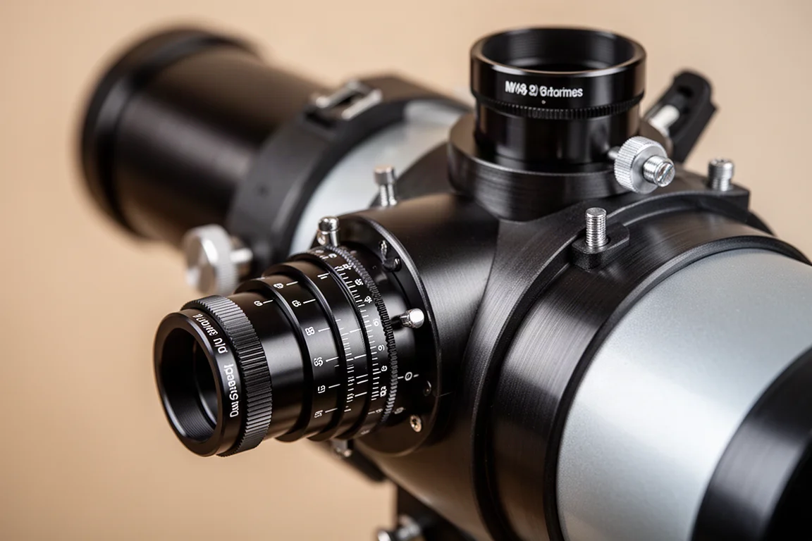 Rückseite des Teleskops mit Dual-Speed-Fokussierer und M48-Adapter