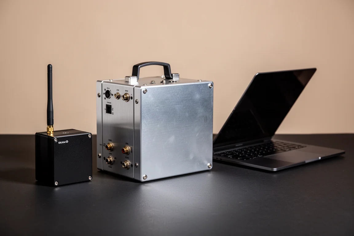 ZWO ASIAir Plus, Prima Luce Lab Eagle 4S und ein Lenovo ThinkPad X1 Carbon nebeneinander