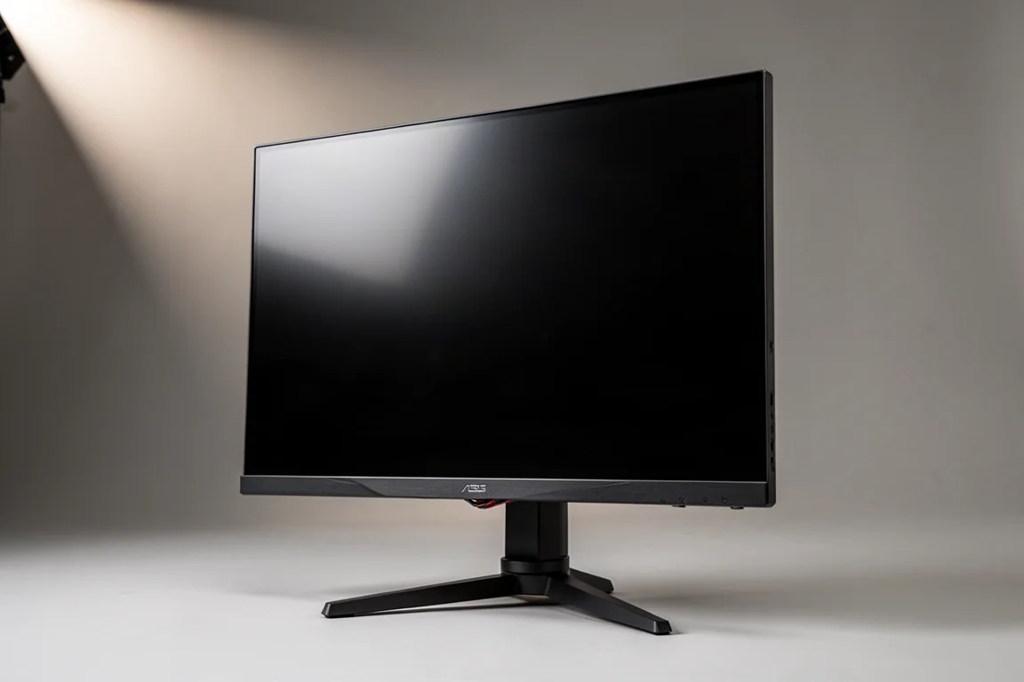 Quattro monitor gaming ASUS ROG esposti in uno stand fieristico