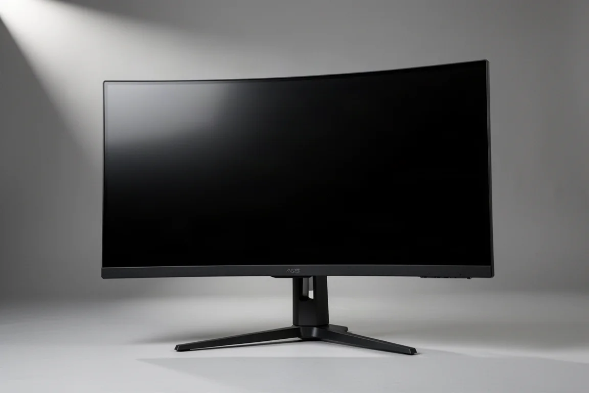 Quattro monitor da gioco ASUS ROG esposti in uno stand fieristico