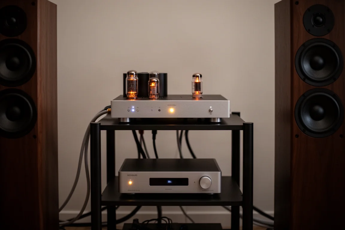 Rear of a bookshelf speaker with a rear port positioned close to a painted wall