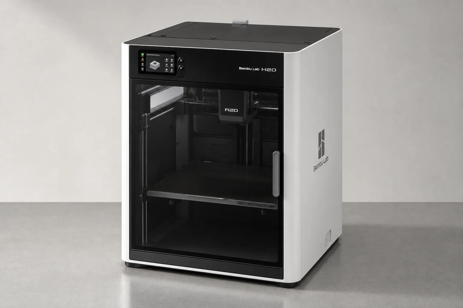 Bambu Lab H2S großformatiger 3D-Drucker auf einer neutralen Oberfläche