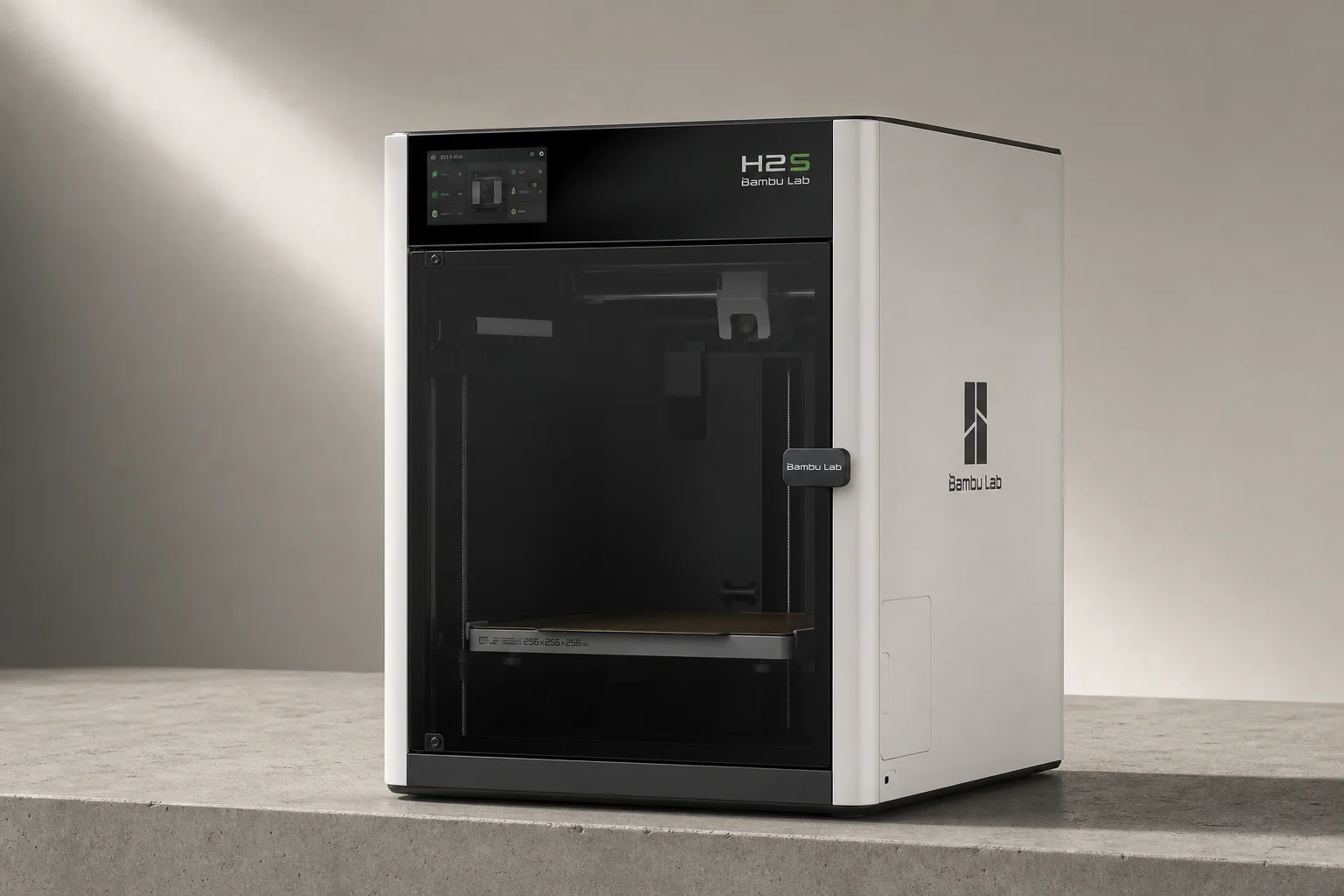 Bambu Lab H2S large-format 3D printer on neutral surface
