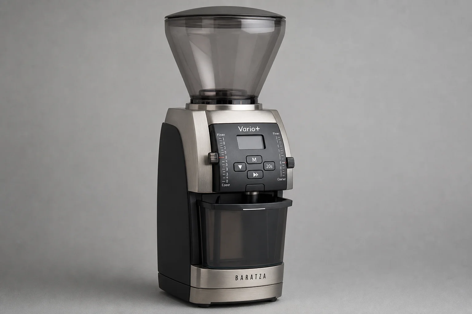Three coffee grinders from budget to professional grade arranged on concrete
