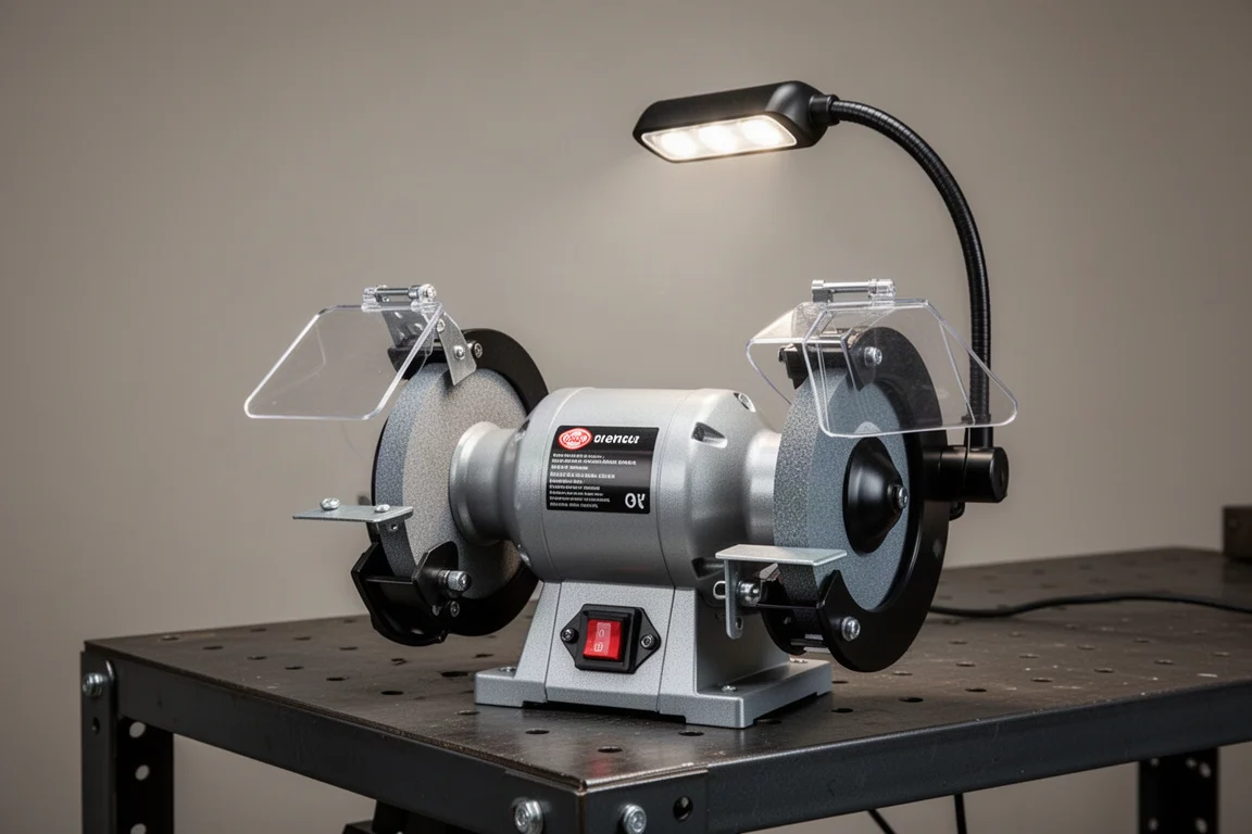 Bauer 8-Inch Bench Grinder with LED Gooseneck Light product image