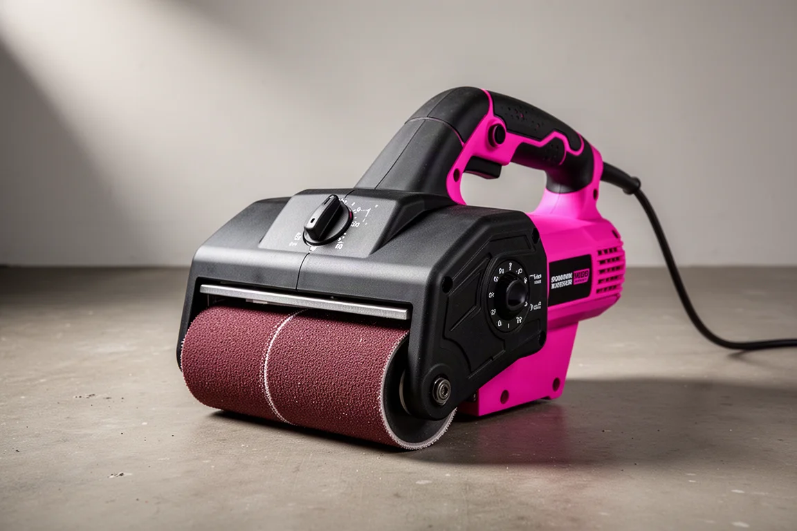 Bauer 9 Amp Surface Conditioning Tool standing on a concrete workshop floor