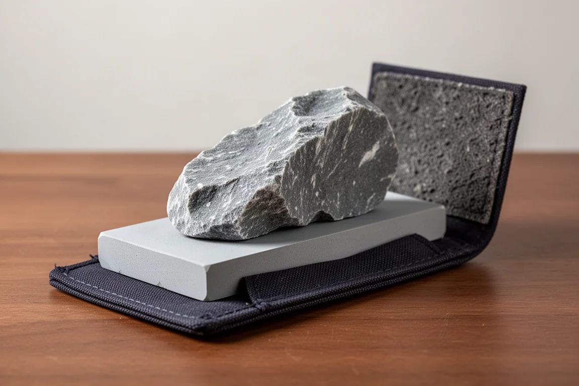 Bear Forest Knives Novaculite Sharpening Stone with JRE Sheath product image