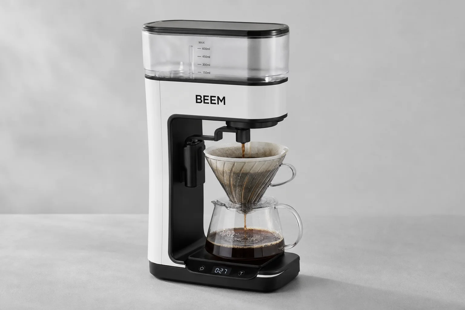 BEEM and Melitta EPOS automated pour-over coffee makers side by side