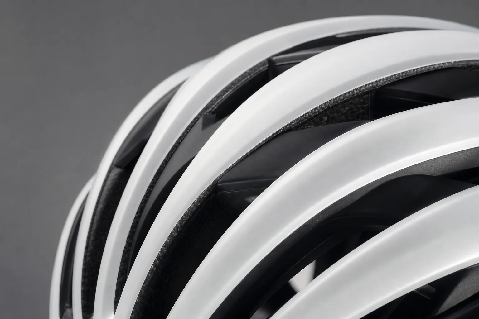 Close-up of helmet ventilation ports and aerodynamic design details
