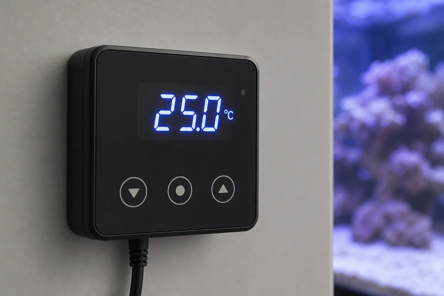 Digitales Display eines Temperaturreglers mit Echtzeit-Messwert