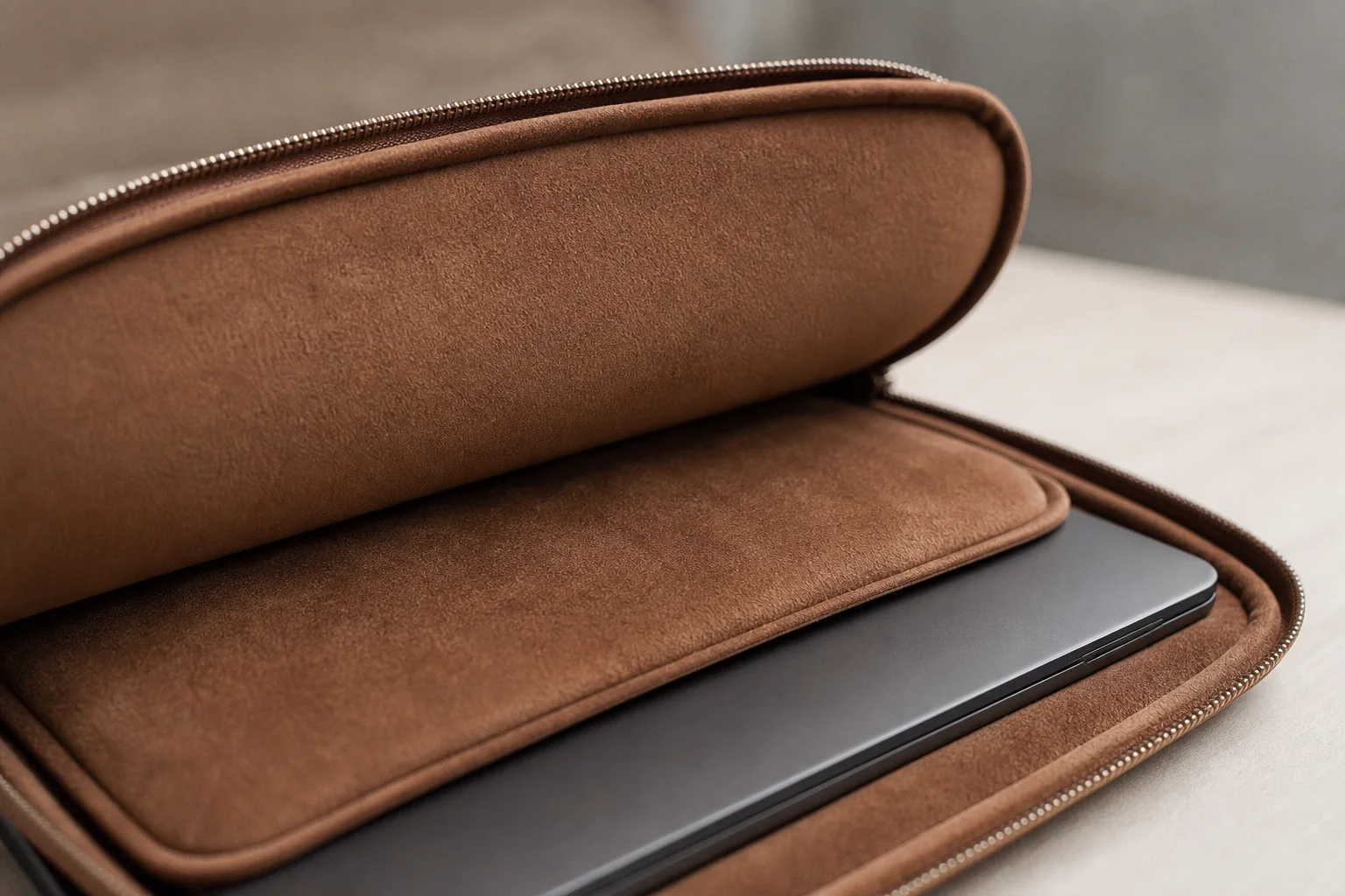 Ryggsäckens laptopfack med skyddande vaddering och sammetslent innermaterial