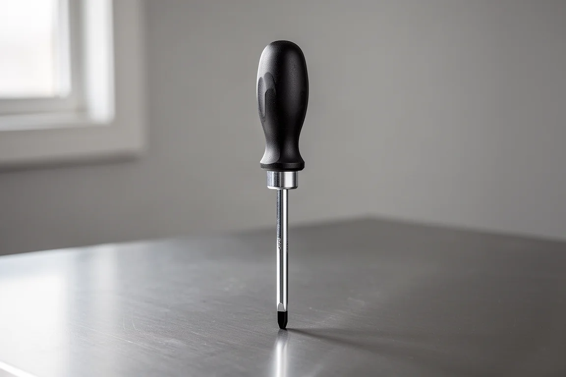 Ball grip screwdriver held mid-shaft showing palm control position