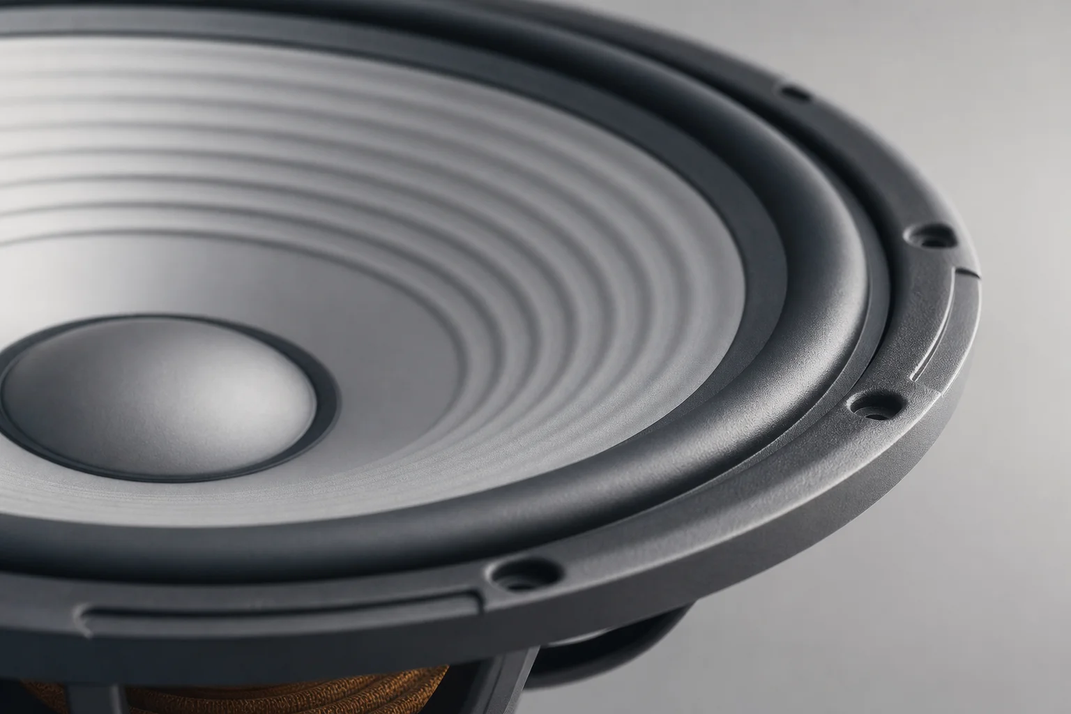 Bass-Treiber-Membran mit detaillierter Ansicht der Aluminium- und Verbundwerkstoffe