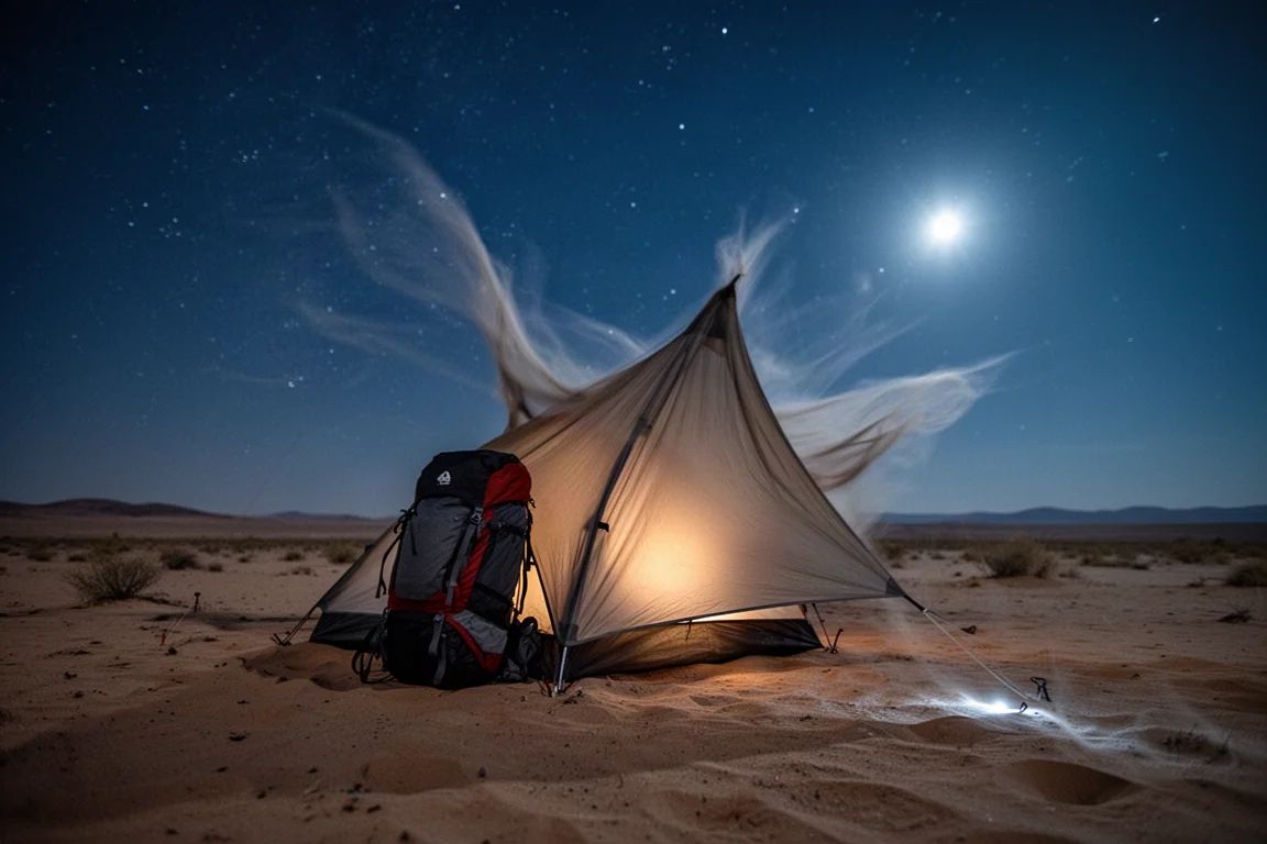Slim slaapmatje en deken in een tent bij koel avondlicht