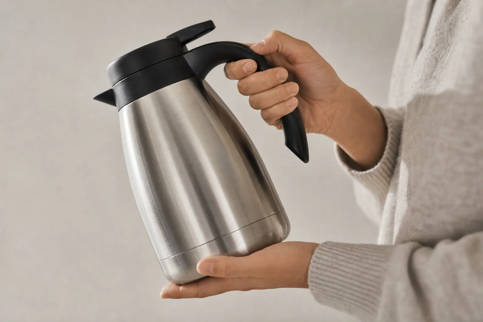 Kaffeemaschine mit Thermokanne und vakuumisoliertem Edelstahl-Design