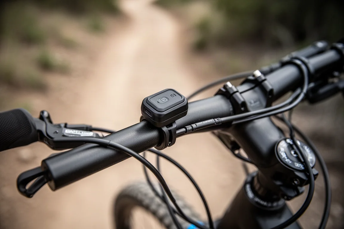 Close-up of a wireless dropper post entering a frame with no cable visible
