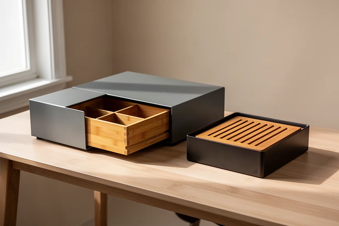 Best EDC Storage: IKEA ELLOVEN Monitor Stand and Mordeco Revolve Tray Box immagine di copertina