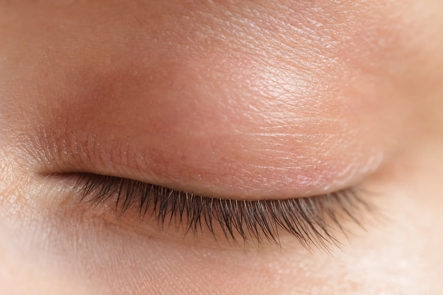 Primer plano de la zona del párpado que muestra enrojecimiento e irritación por ojos secos