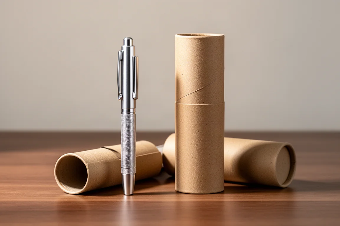 Gefreesde aluminium zakpen staat naast een kartonnen opbuis