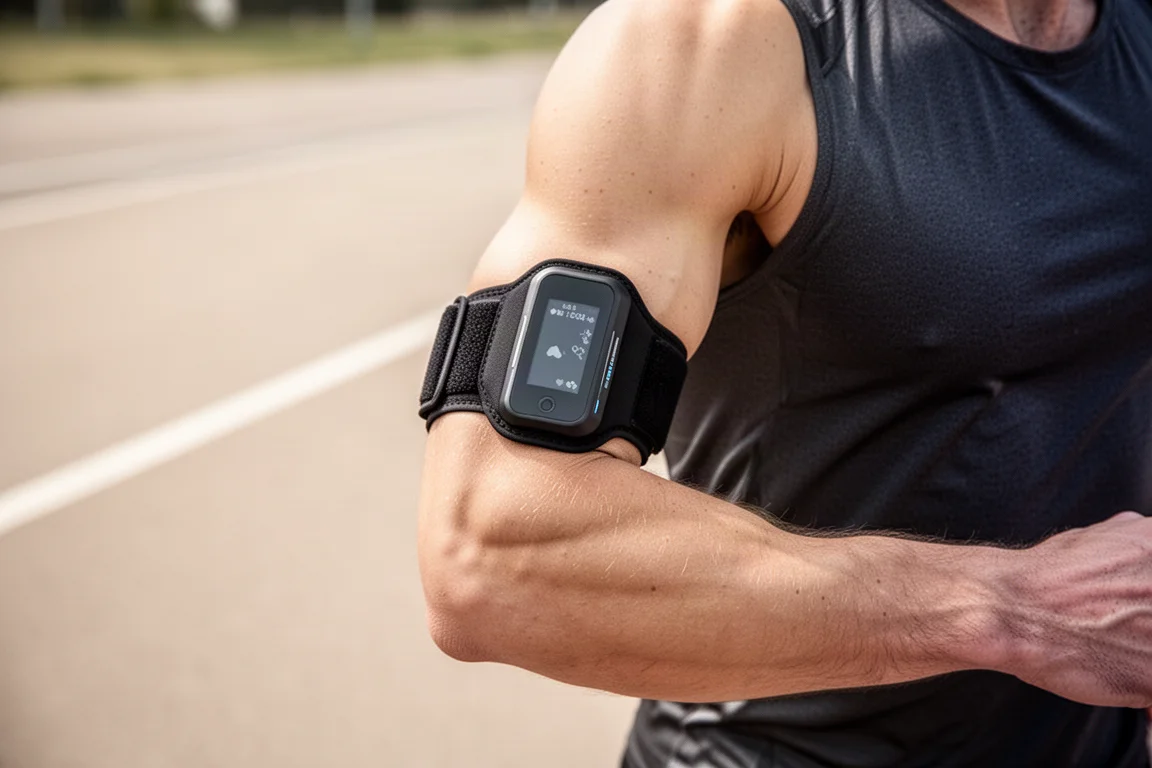 Aktiv bär en optisk pulsmätare som armband på överarmen