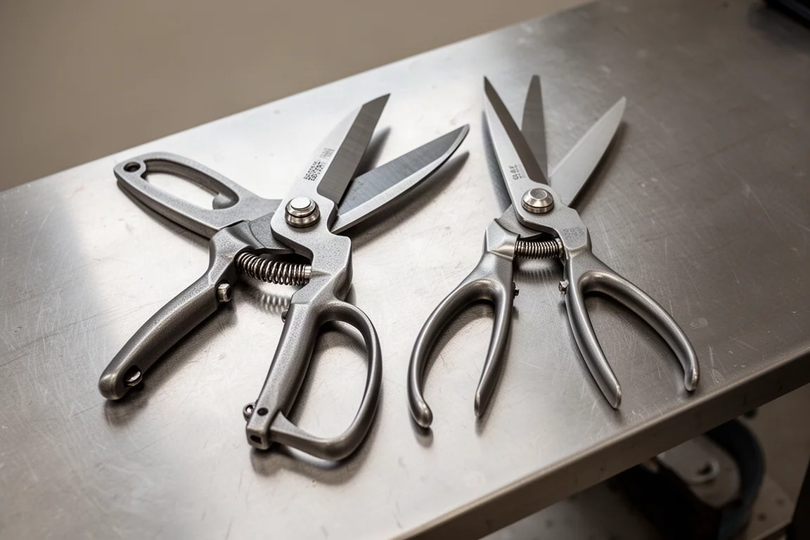 Zwei Paare Heavy-Duty-Cutter nebeneinander mit unterschiedlich dicken Klingen