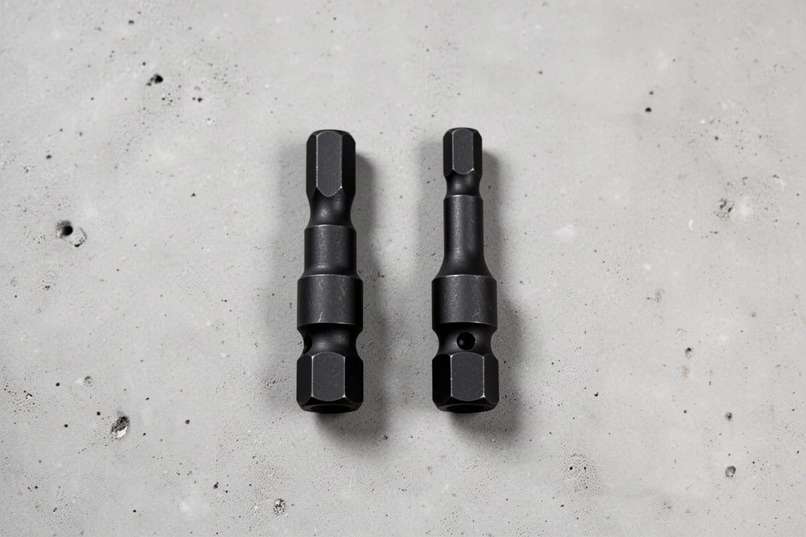 Two adapters from the same model resting side by side on concrete