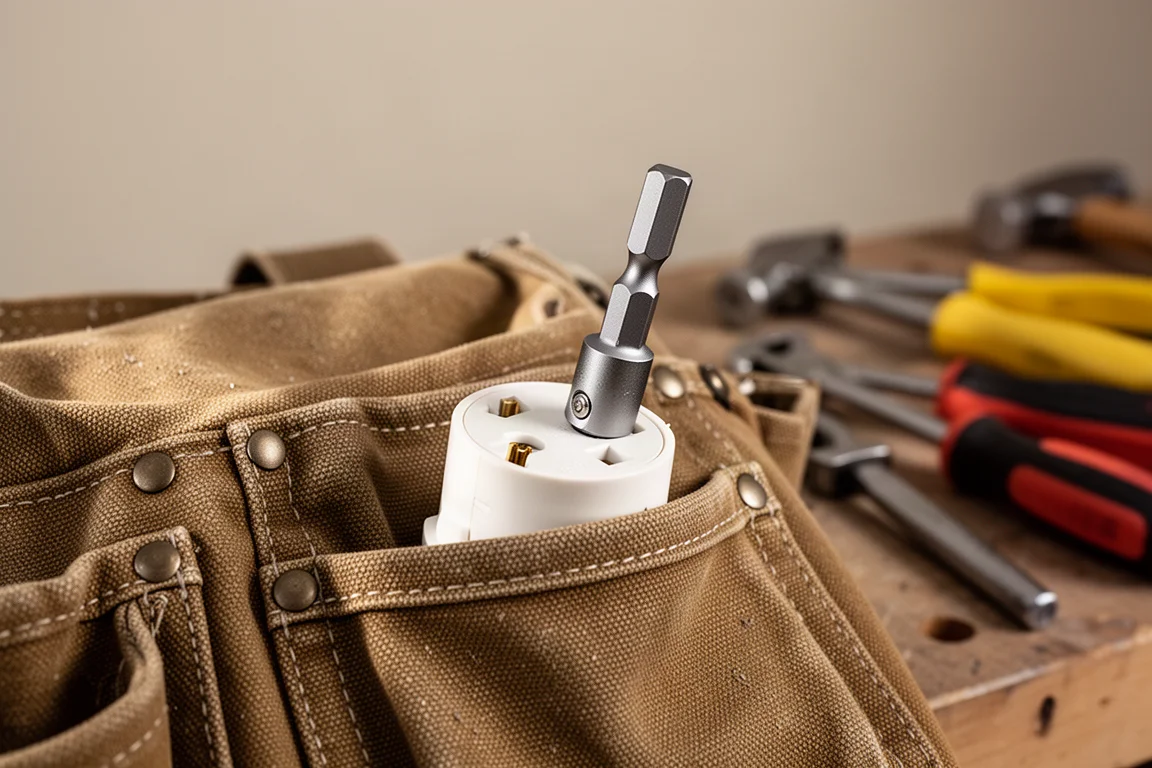 Passender Stecknuss- und Verlängerungssatz in einer geöffneten Werkzeugtasche