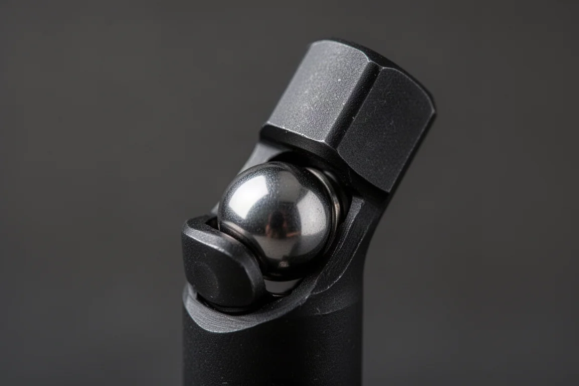 Primo piano di un adattatore universale a impatto senza perno che mostra il collo corto e spesso