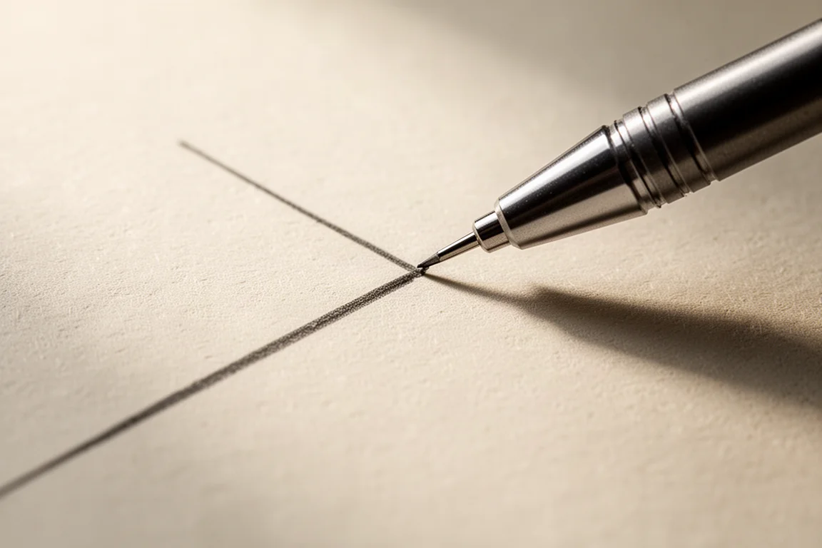 Linee di matita sottilissime disegnate su carta ruvida