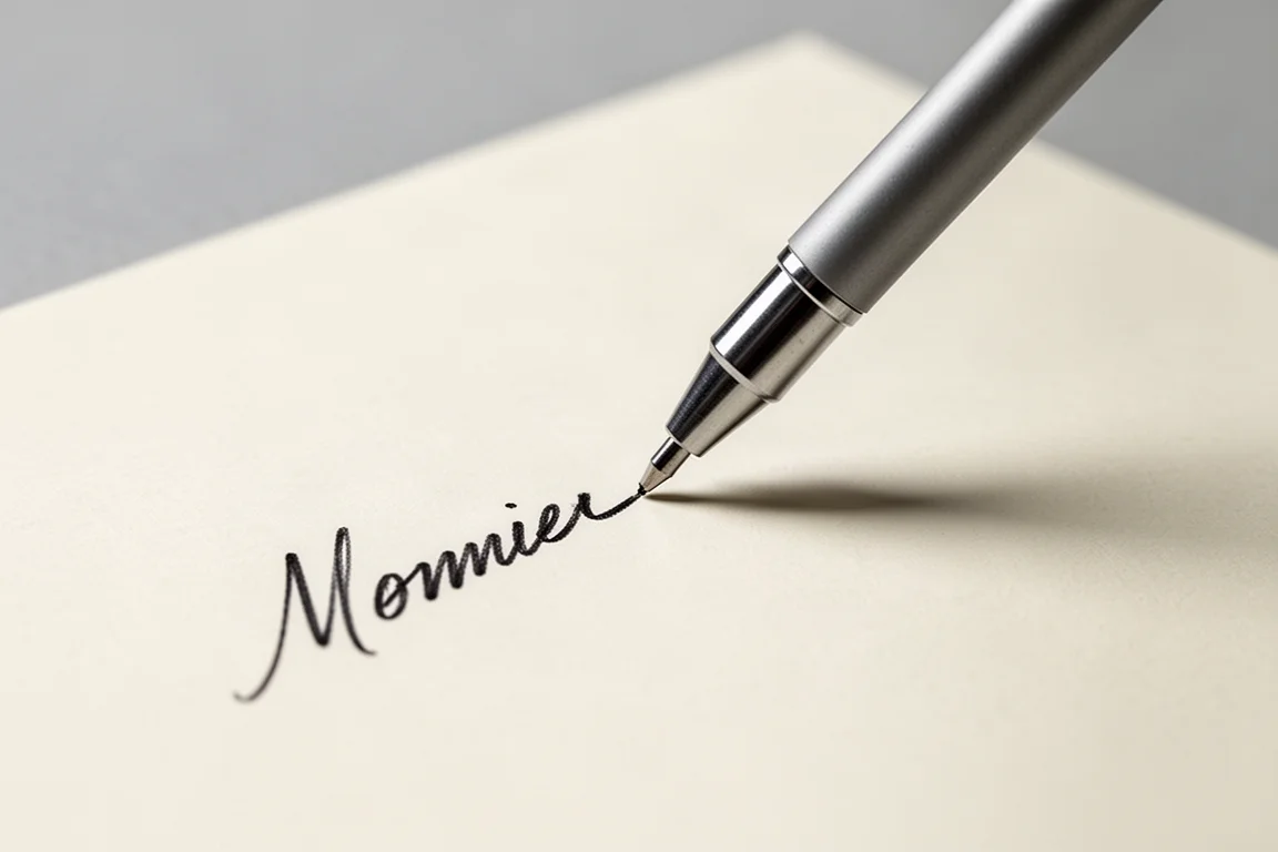 Mechanical pencil writing crisp characters on paper