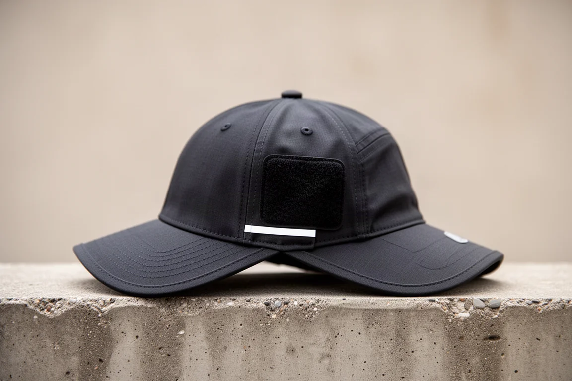 Casquette de baseball avec poches de rangement dissimulées, vue de profil