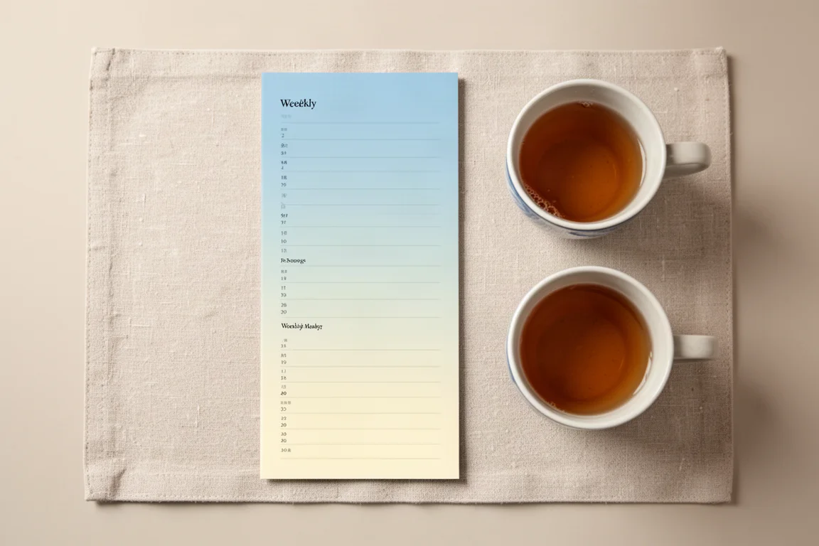 Agenda hebdomadaire vertical horaire avec des pages aux dégradés de couleurs doux