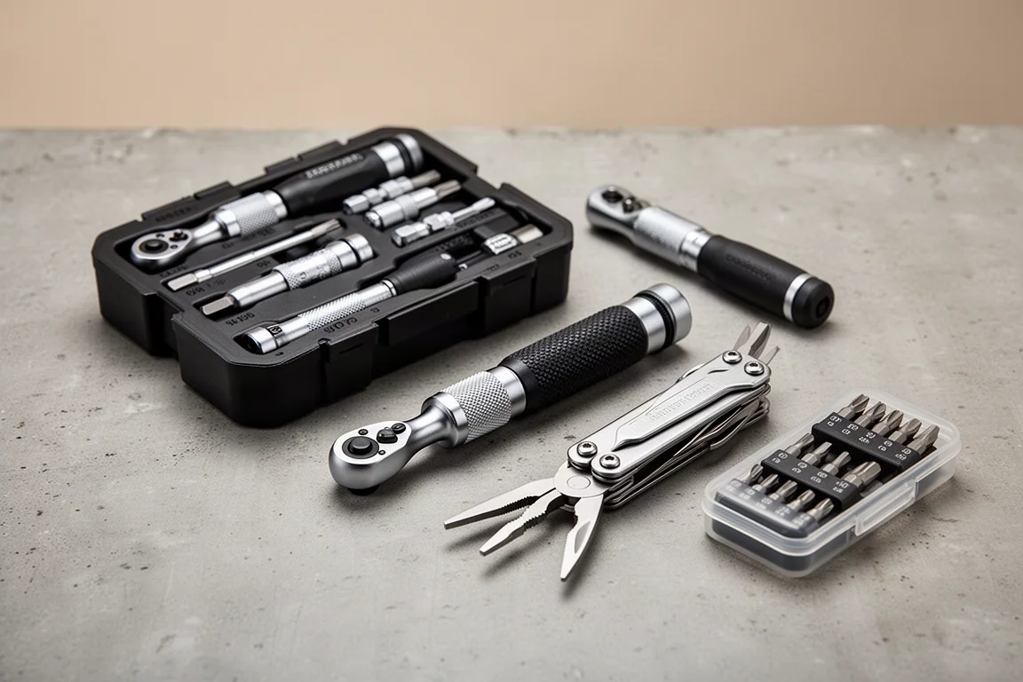 Set di avvitatori e cricchetto, cacciavite a cricchetto, multi-tool e kit di punte su calcestruzzo
