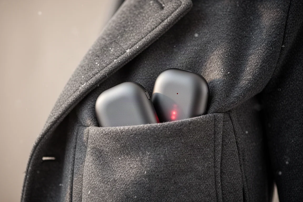 Läderomslag för traveler's notebook med elastiska snören på ett resebord
