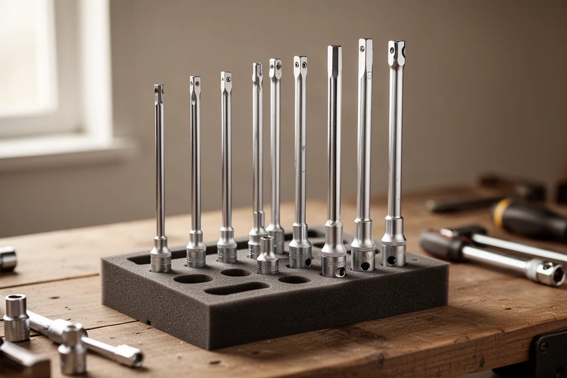 Long-shaft metric nut drivers reaching a recessed fastener
