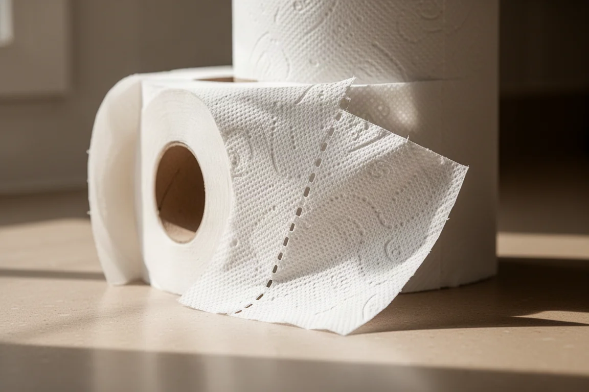 Küchenrolle mit sichtbaren halb großen Select-a-Size-Blättern