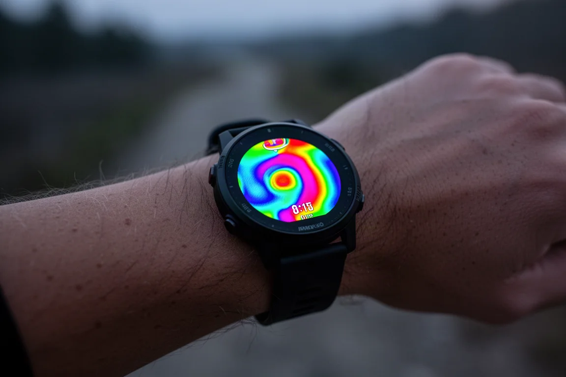 Zegarek sportowy GPS z jasnym, kolorowym wyświetlaczem AMOLED świecącym w słabym oświetleniu