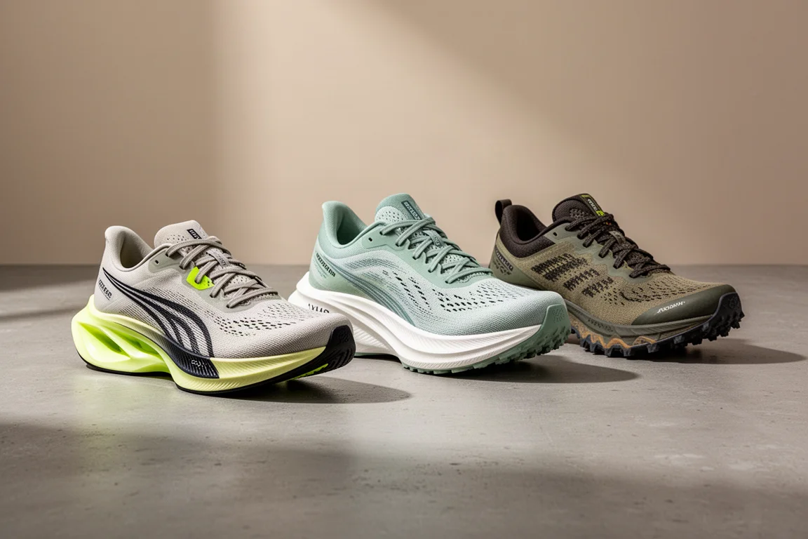 Collezione di scarpe da corsa su strada, con stacking massimo e da trail su cemento