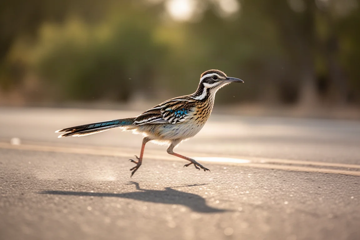 Un coureur sprinte sur une route ouverte avec des chaussures rapides de jour de course