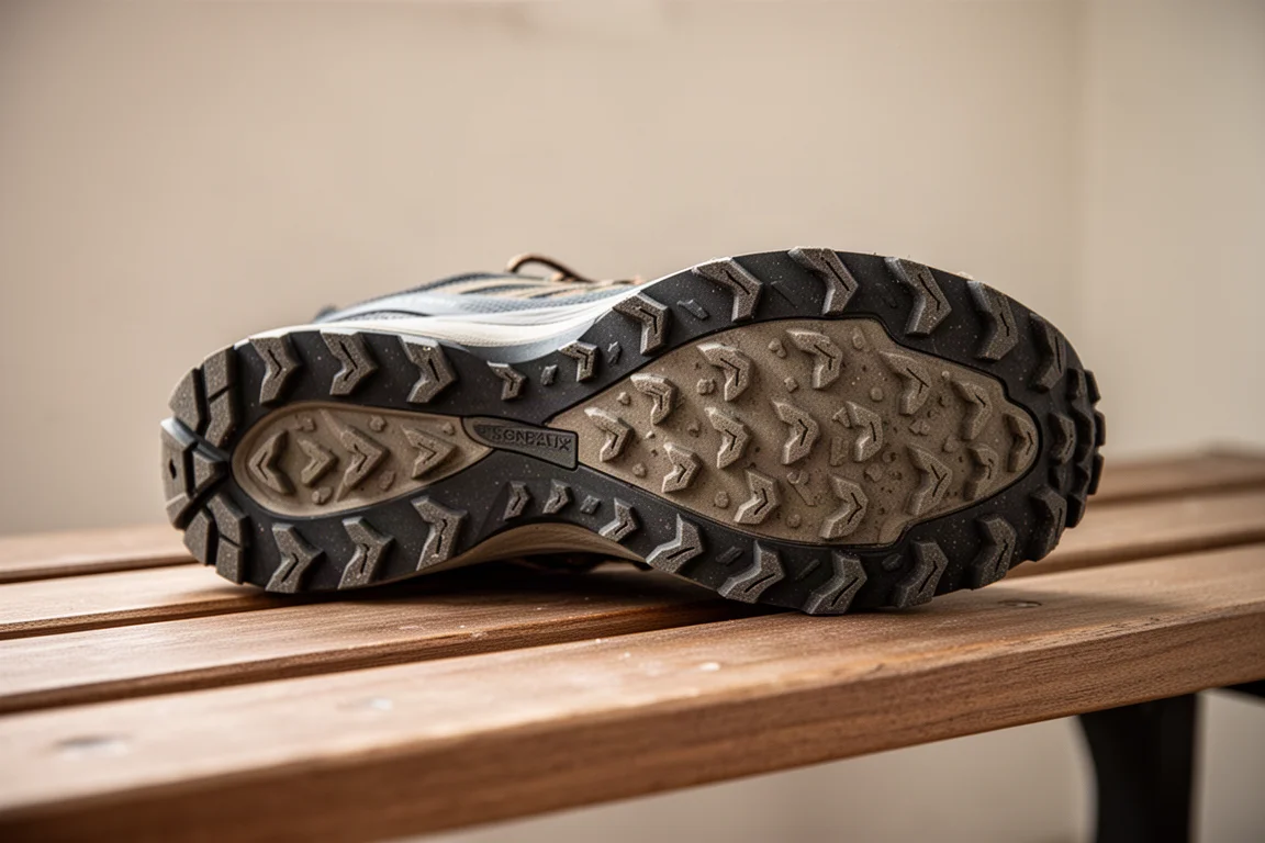 Loopzool van een trailrunningschoen met profielpatroon