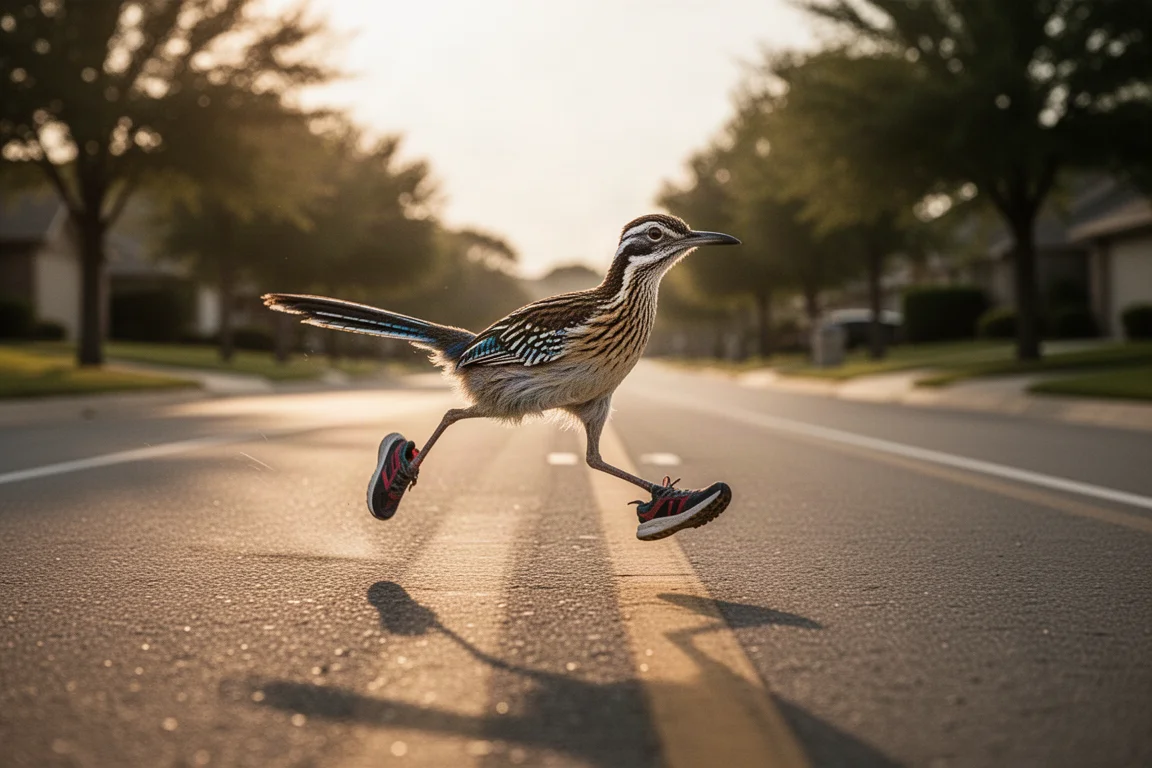 Runner holding steady pace during a tempo session on an empty road