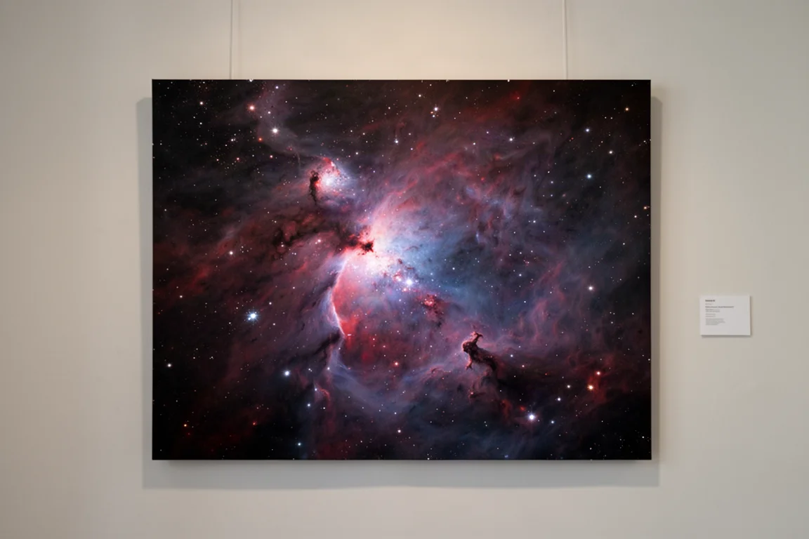 Campo stellare in stile nebulosa, ricco di colori, fotografato contro un cielo notturno scuro