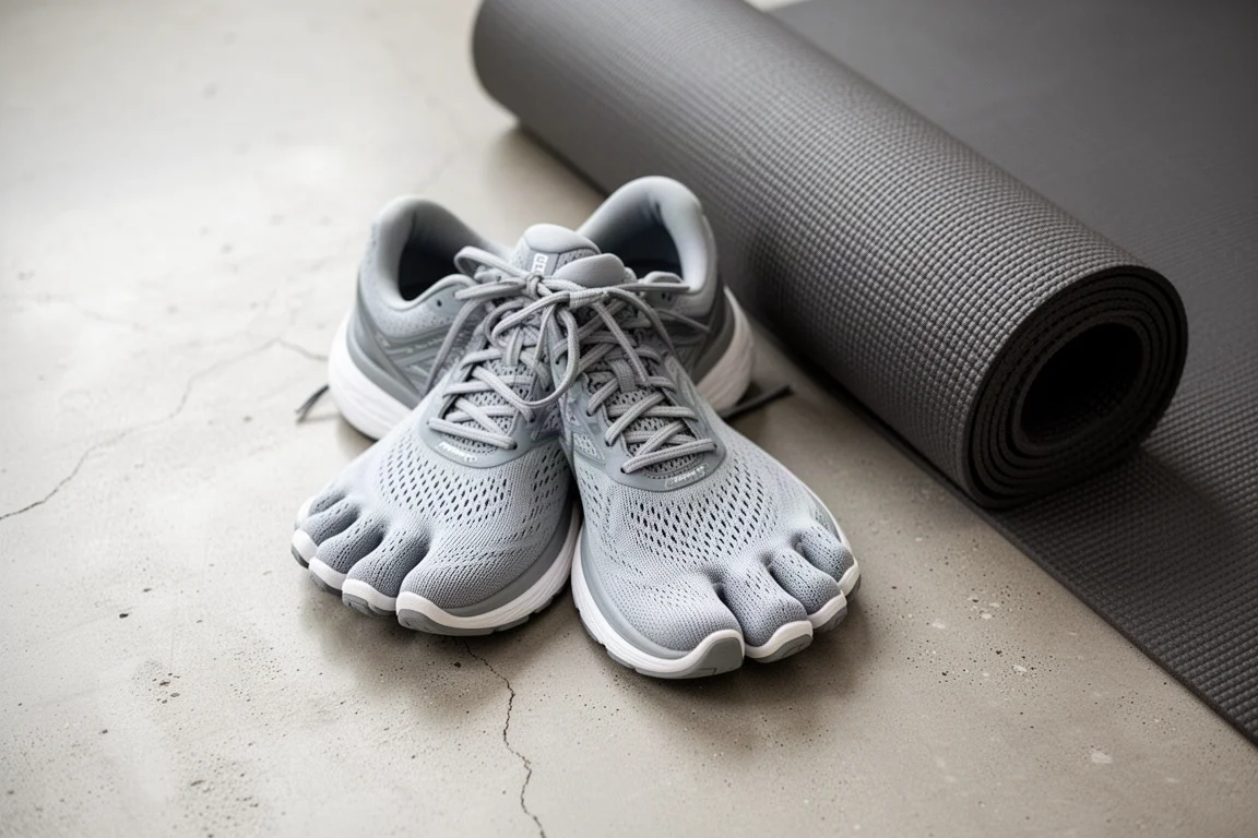 Zapato de caja ancha para los dedos con los dedos extendidos de forma natural en su interior